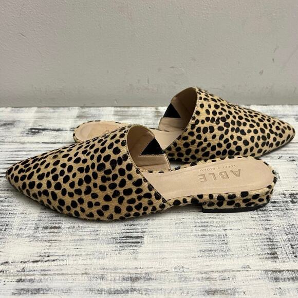 Able Local and Global Marlene Feminine Mule Flat Size 6.5M Leopard Animal Print - Picture 8 of 10